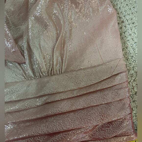 NWT David Meister Metallic Pink Ombré Halter Neck Gown Size 8 - Picture 9 of 10